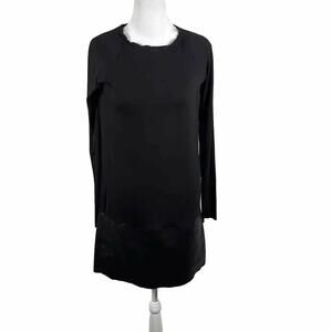 NEW Bailey 44 Dress Black Faux Leather Long Sleeve Small Shift Business Party